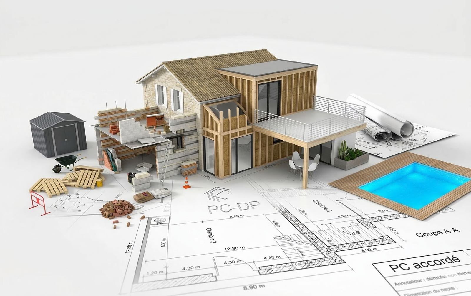 Permis de construire accordé Bordeaux — PC-DP Laurent LEMOUSSU